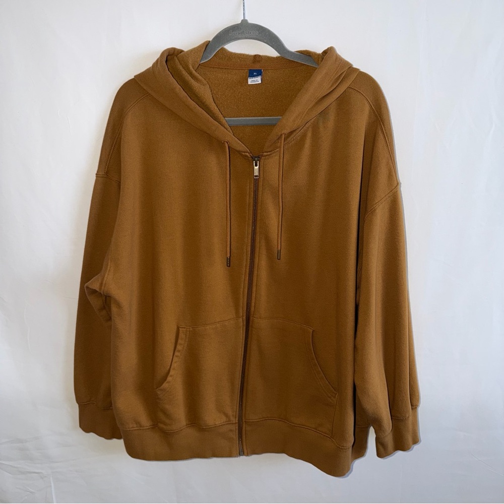 Old Navy Tan Fleece Zip-up Hoodie